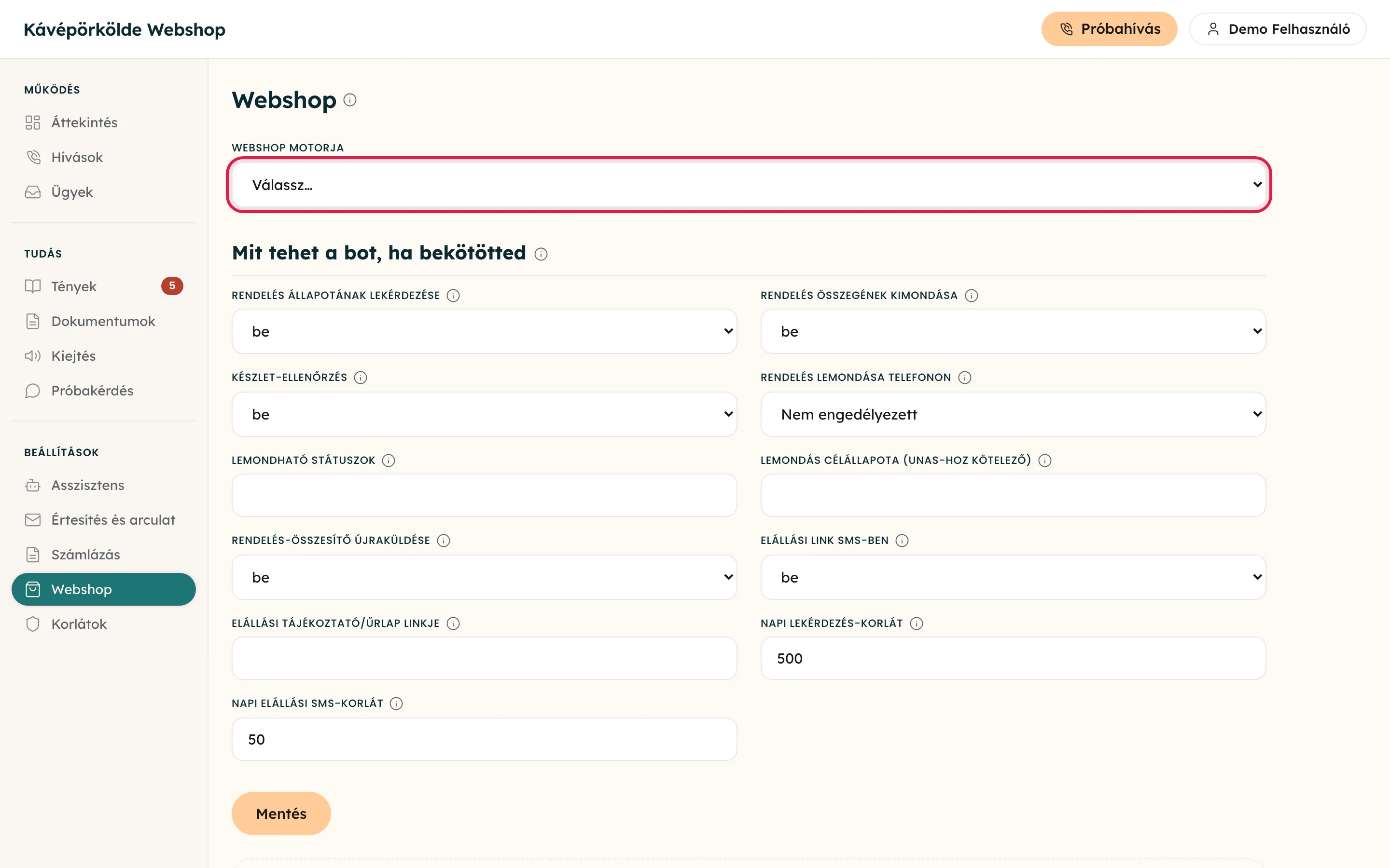 Válaszd ki a webshop motorját